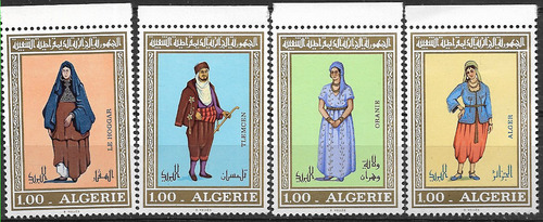 #60009 Argelia 1975 Trajes Tipicos Vestidos Hoja Yv606-9 Mnh