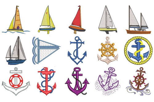 92 Matrices P/ Maquina Bordar Ancla/velero/barco + Regalo