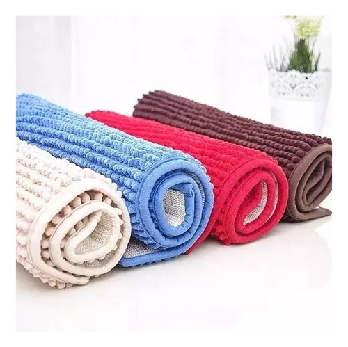 Limpia Pie De Baño Suave 40×60cm Colores Rojo