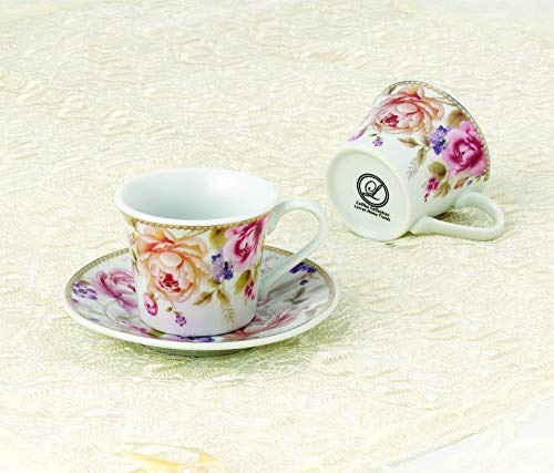 Lorren Home Trends 80-5678 Tazas Y Platos, Tamaño Único, Ros