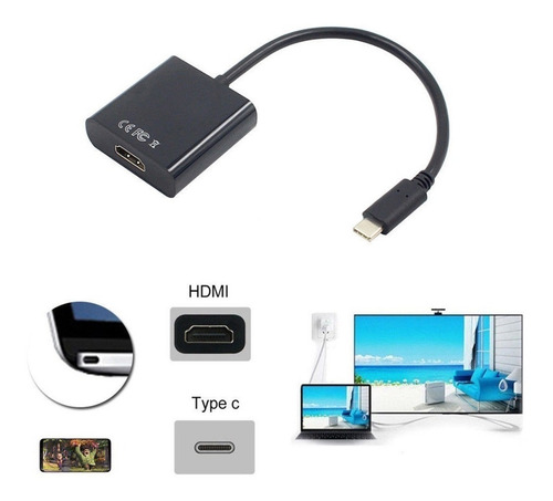 Imagen 3 de 7 de Cable Adaptador Usb Tipo C A Hdmi 4k +delivery