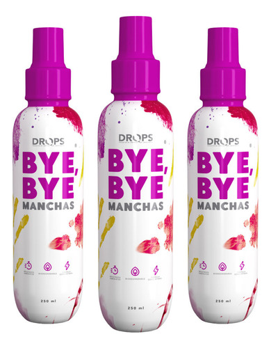 Drops - Kit X 3 Quitamanchas Bye Bye Manchas 250 Ml