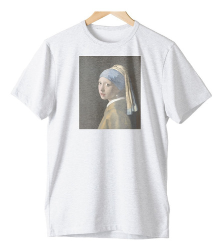 Camiseta Algodão Moça Brinco Pérola Johannes Vermeer Retro