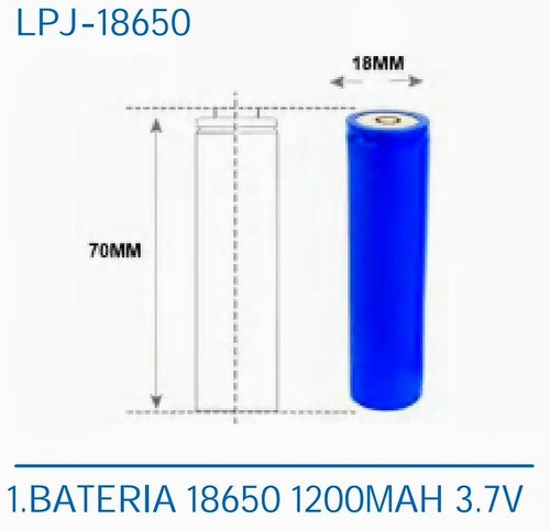 Imagem 2 de 2 de 2 Baterias 18650 Luatek Ni-mh 3.7v 1200mah Recarregável