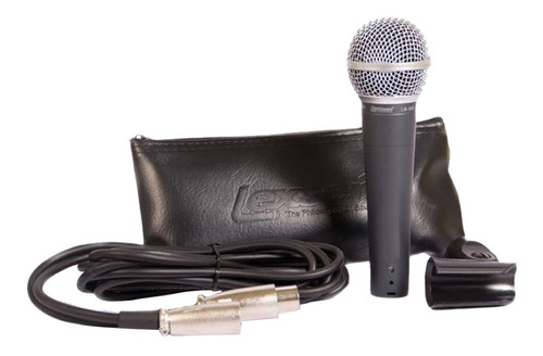 Microfone Profissional Com Fio Lexsen Lm-58 Estojo E Cabo Cor Preto