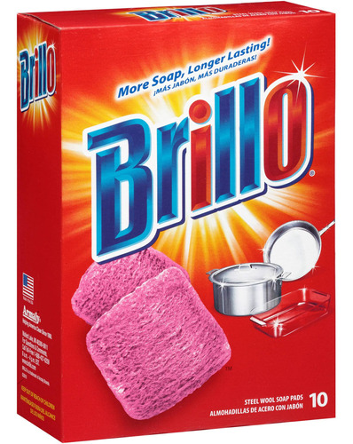 Set De 10 Almohadillas De Acero Con Jabón Por Brillo