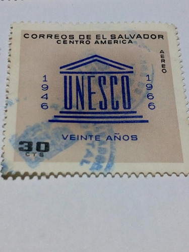 Estampilla De El Salvador.  Unesco.  30c.   (2)