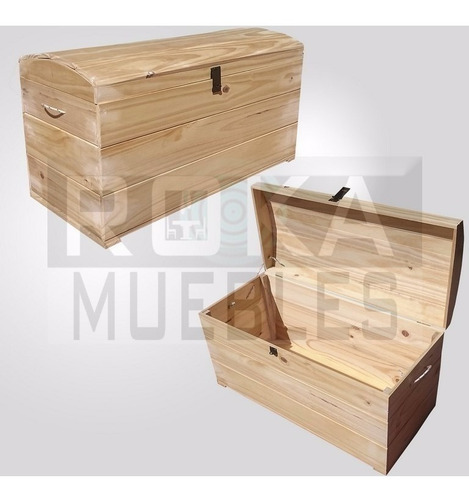 Imagen 1 de 3 de Baul De Madera De 100 Pino Tapa Recta O Bombe Roka