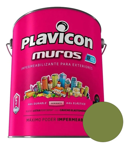 Plavicon Muros Y Frentes Impermeabilizante Colores 25kg Mm