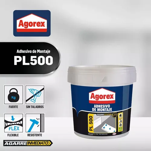 Pegamento Adhesivo De Montaje Pl500 Agorex 3,8 Kg