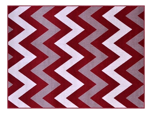 Tapete J. Serrano Renaissance Zigzag 2,00x2,50m Chevron Cor Vermelho Desenho Do Tecido Geométrico