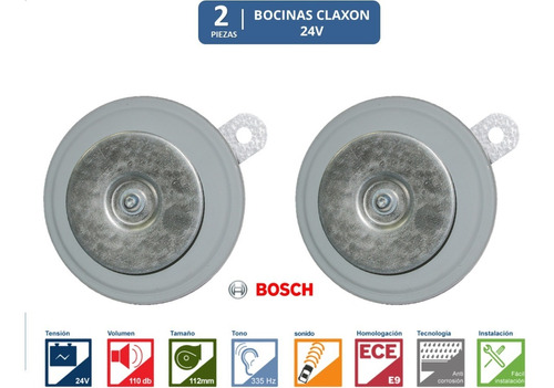 Bocinas Claxon Universal Bosch 24v Servicio Pesado Autobús