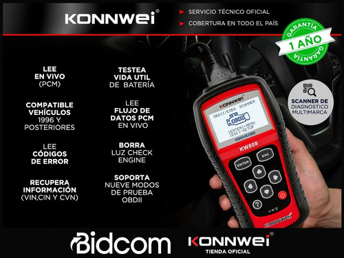 Imagen 2 de 9 de Escaner Automotriz Obd2 Konnwei Lector Autos Diagnostico