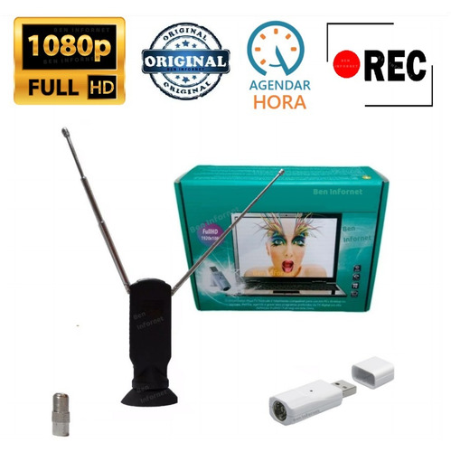 Receptor Gravador Tv Digital Full Hd 1920x1080p Usb + Antena