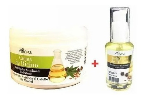 Pack Crema Ricino 300grs Flora + Aceite Ricino 30ml Flora