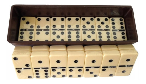 Domino Juego En Caja Plástica 28 Piezas Fichas Urea Estuche