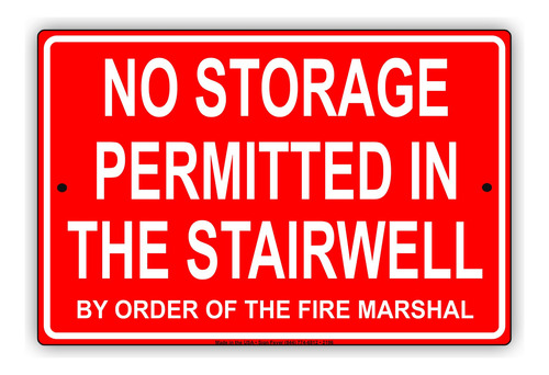 No Permitido Escalera Orden Almacenamiento Fire Marshall Tin