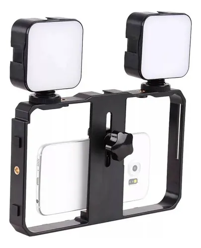 Trípode Soporte Celular Con 2 Luces Led Para Grabar Videos