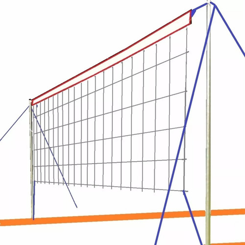 Imagen 1 de 10 de Cancha Futbol Tenis Completa Adulto Kit Poste Linea Red 6m - Para Cesped Y Arena Resiste Intemperie