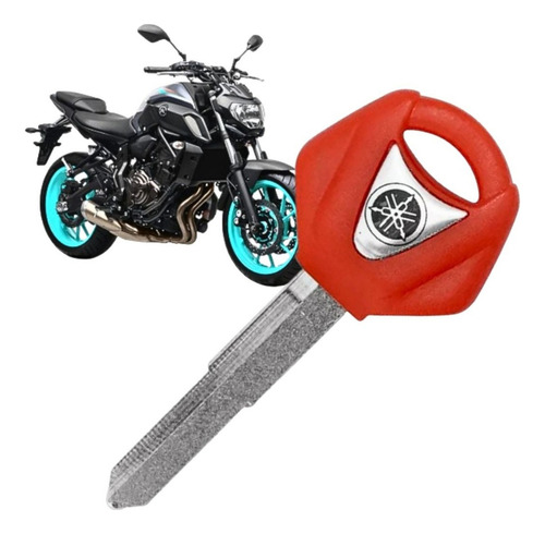 Chave Moto Vermelha Mt07 C/ Suporte De Chip