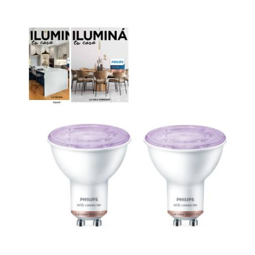Imagen 1 de 5 de Iluminá Tu Casa Set X 2 Lámparas Philips Smart Led Gu10