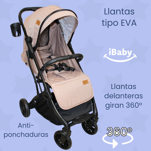 Carriola Ligera Auto Plegable Viajera Ibaby Xiao Ts - Caqui Caqui Negro