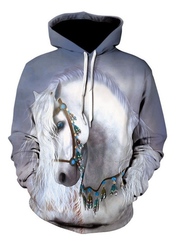 Sudadera Impresión Digital Creativo Simple Caballo Lin Tenis