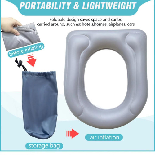 Cojín De Soporte De Inodoro Inflable, Asiento De Inodoro