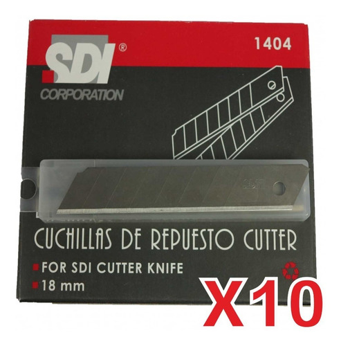 Repuesto Hoja Cutter Sdi 18mm Tubo X10 Un (vte Lóp/s. Isidro