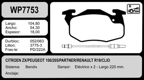 Pastillas De Freno Peugeot 205 83/18