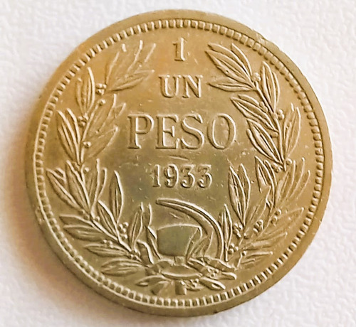 1 Peso Chileno Del Año 1933