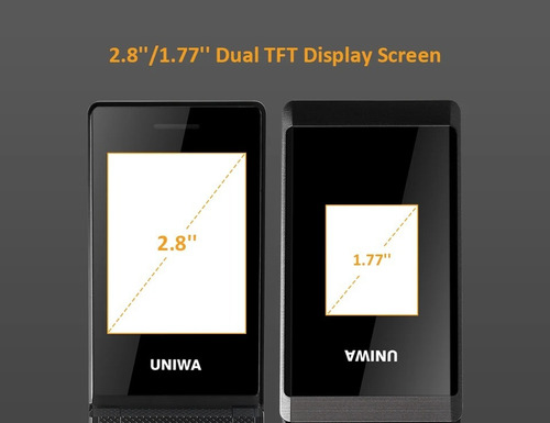 Teléfonos Plegables Uniwa X28, 2 G, G/m², Botón Grande Para