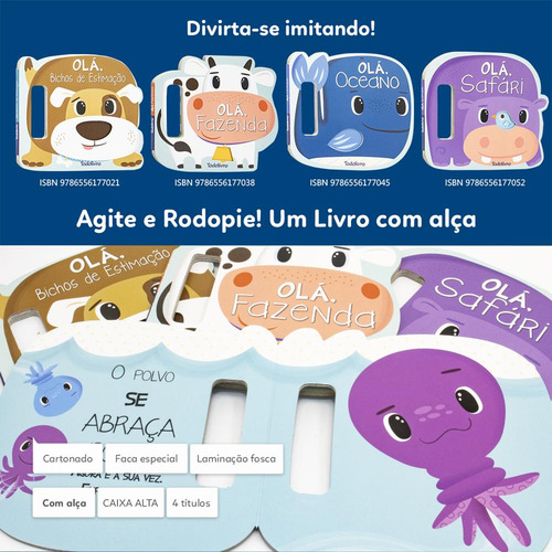 Agite E Rodopie! Um Livro Com Alça: Olá, Safari, De Inc. The Clever Factory., Vol. 1. Editorial Todolivro, Capa Dura, Edição 1 Em Português, 2024