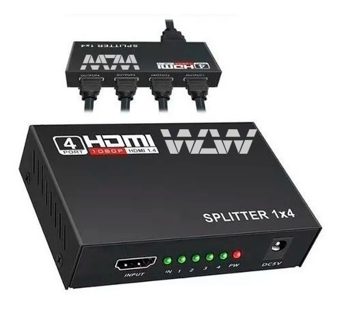 Imagem 2 de 2 de Splitter Hdmi 1x4 Divisor Conversor Amplificador Distribuido