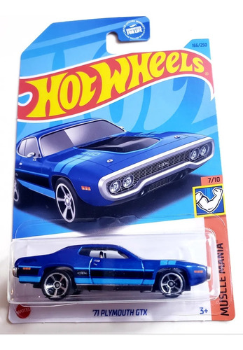 Hot Wheels 71 Plymouth Gtx #166/250 #7/10 Hw Muscle Mania