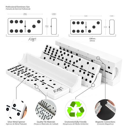 Juego De Juegos Domino De 28 | Profesional Doble 6s | Caja |