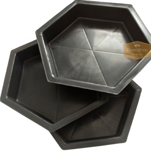 Molde Plástico Blocos De Cimento Sextavado 25x25x08 - Kit 17