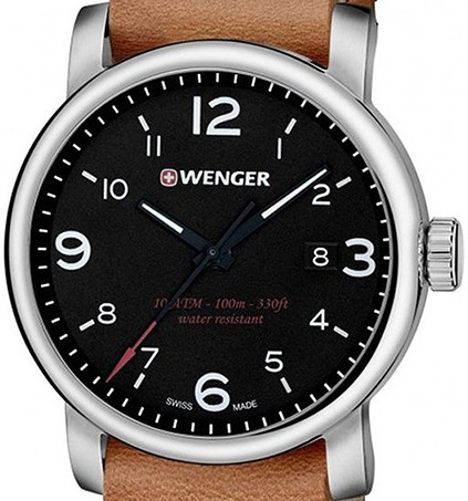 Imagen 2 de 9 de Reloj Wenger Urban Metropolitan Correa Cuero Marrón