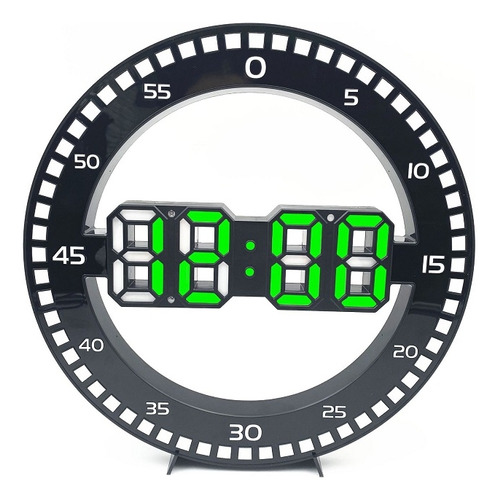Reloj De Pared 3d Para Sala De Estar, Color: Negro Y Verde