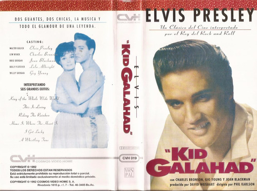 Elvis Presley Kid Galahad Charles Bronson Vhs Original