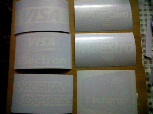 Ploteo De Vidriera Tarjeta De Credito, Visa, Mastercard