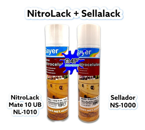 Laca Nitrocelulosa Varios Acabados Sayer +sellador 425ml