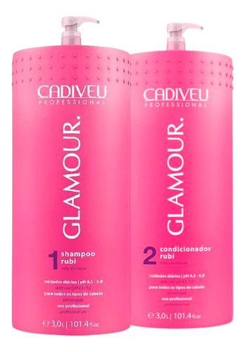 Kit Shampoo E Condicionador Glamour Rubi 3l - Cadiveu