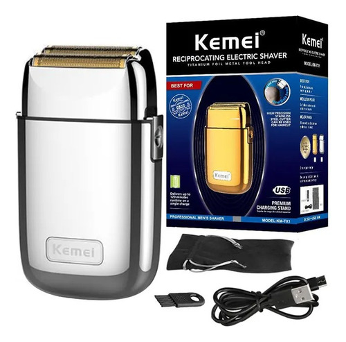 Afeitadora Recíproca Kemei Km-tx1 Con Cuerpo Metálico