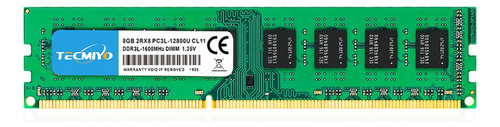 Memoria RAM gamer color verde 8GB 1 Tecmiyo DDR3L-1600U