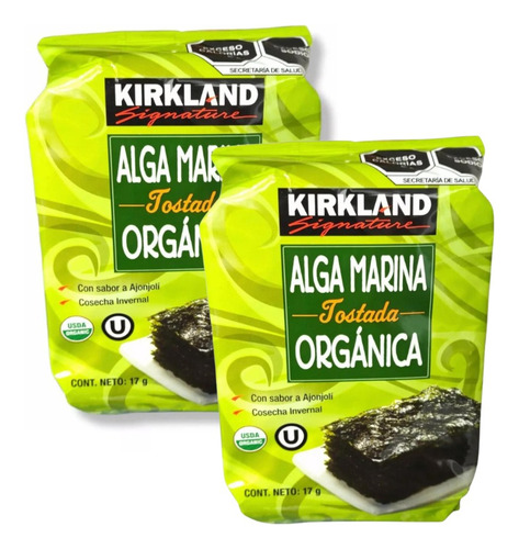 Kit 2 Alga Marina Organica Tostada Kirkland  17g C/u