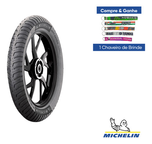 Pneu Michelin City Extra 80/90-17 50s Dianteiro Sem Câmara