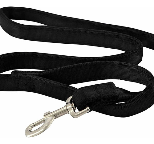 Collar Correa Para Perro Resistente 1.2m Doble Grosor Fuerte Color Negro