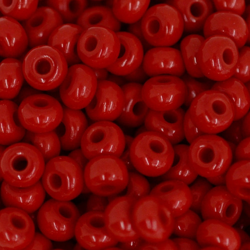 Miçanga 6/0 (4mm)  De Vidro Vermelho Pct 100gm Para Guias