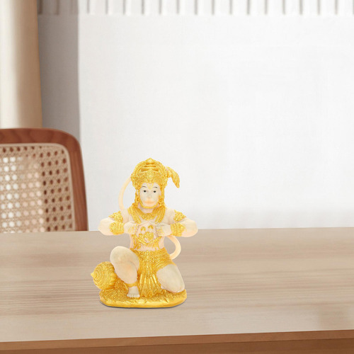 Escultura Hanuman Hindú Chapada En Oro Figura De Mono